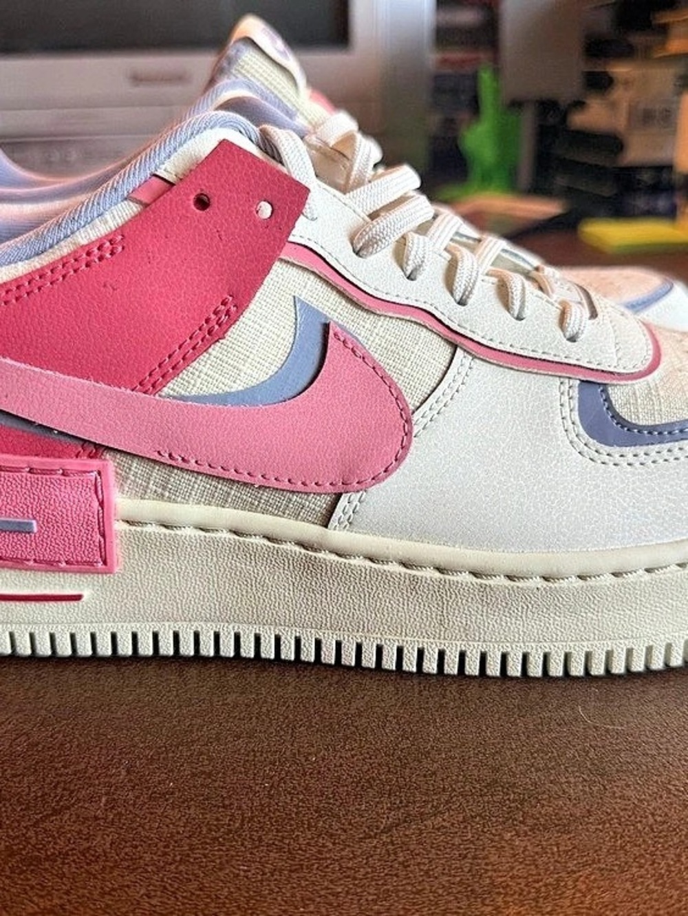 Nike Air Force 1 Shadow "Amethyst Ash" Pink & White Sneakers